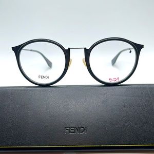 NWOT. Fendi Black round frames.